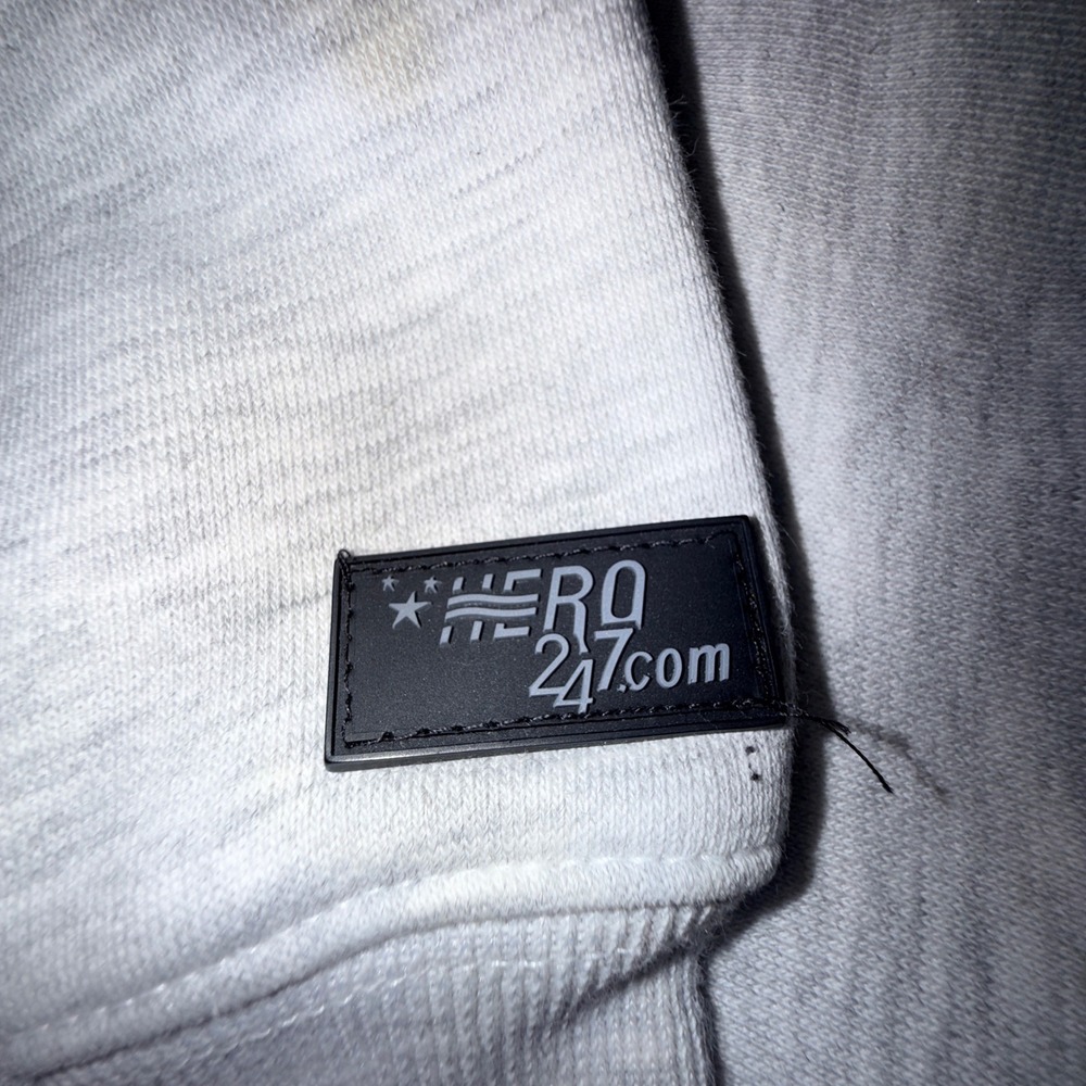 Hero 247 Sweatshirt Mens XL Gray Good Heavyweight Crewneck Ribbed Side Panels - Picture 4 of 4